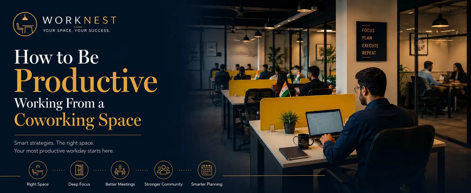 how to be productive working from a coworking space